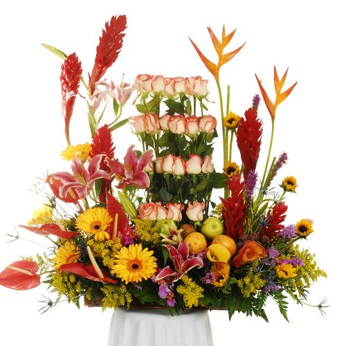 Festival con frutas, ancheta floral