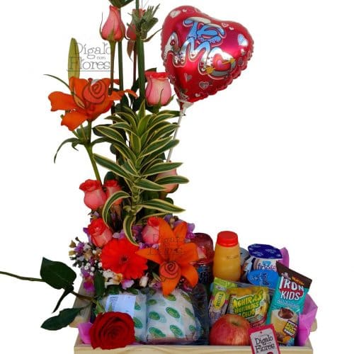 Desayuno sorpresa con flores, globos y comida. Entregas en Bogotá